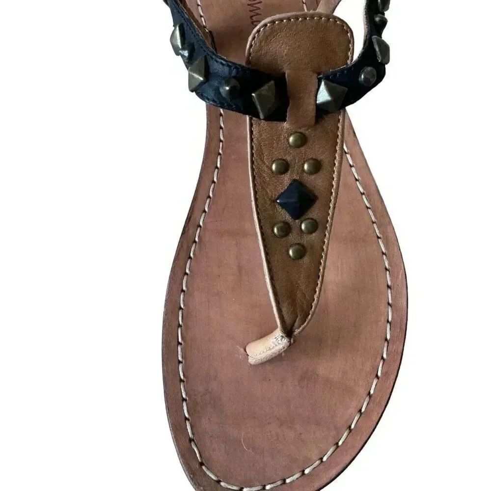 Matisse Brown Tan Thong Leather Flat Women’s  Sandals SZ 9 - Picture 3 of 13